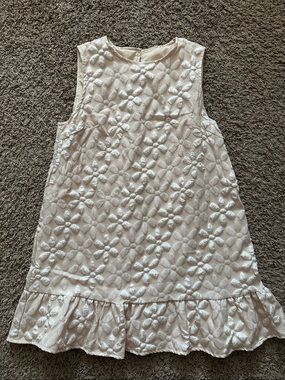 Cream Floral Embroidered Dress